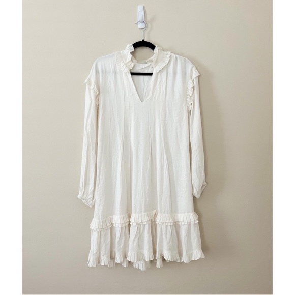 *NWT* FARM RIO Pleated Dress Off White XS - Picture 2 of 5